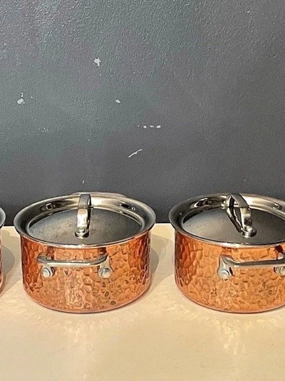 Williams-Sonoma Hammered  Mini Copper Cookware Set